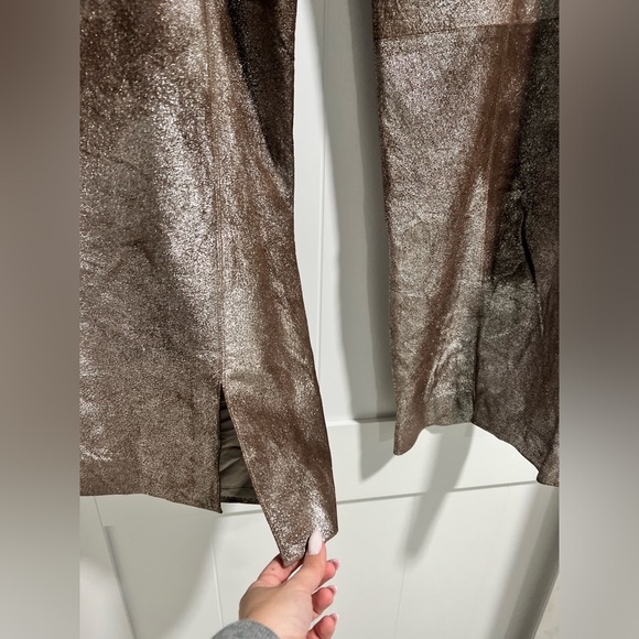 Vintage Chanel 1999 Fall Runway Suede Metallic Sparkle Wide Leg Pants with Tag - Picture 6 of 13